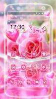 Beautiful Pink Rose Theme Plakat