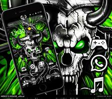 Gothic Metal Graffiti Skull Theme الملصق