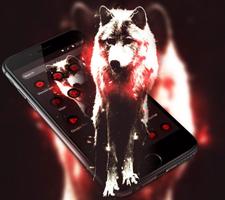 برنامه‌نما Red Dark Vintage Wolf Theme عکس از صفحه