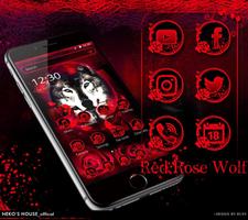 Red Rose Blood Wolf Theme Affiche