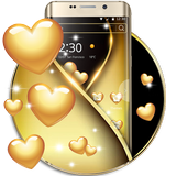 Gold Love Heart Theme ikon