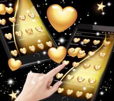 Gold Love Heart Theme پوسٹر