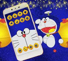 Glitter Blue Cat Cartoon Theme syot layar 2