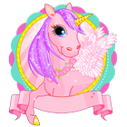 Pink Happy Unicorn Theme icône