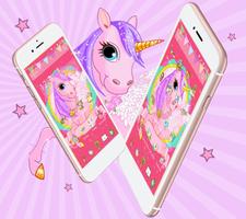 Pink Happy Unicorn Theme captura de pantalla 2