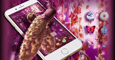 3D purple dreamland peacock theme 截图 3