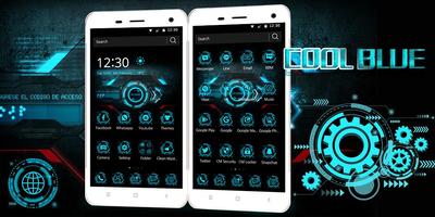 Cool blue phone theme постер