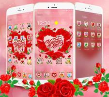 Valentine Love Rose Heart Theme โปสเตอร์