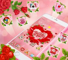 Valentine Love Rose Heart Theme syot layar 1