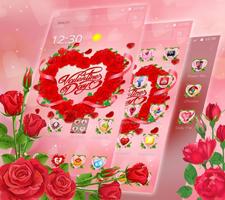 برنامه‌نما Valentine Love Rose Heart Theme عکس از صفحه