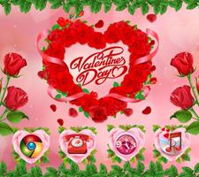 برنامه‌نما Valentine Love Rose Heart Theme عکس از صفحه