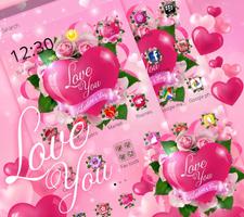 Romantic Love Heart Theme captura de pantalla 1