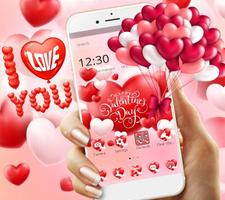 Valentine Romantic Love Heart Theme plakat