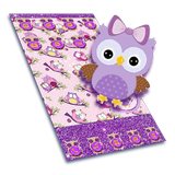 Cute Purple Glitter Owl Theme Zeichen