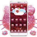 Lovely Kitty Ruby Red Diamond  Bowknot BathTheme APK