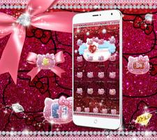 Pink hello Kitty Ruby Diamond  Bow tama Theme Ekran Görüntüsü 1