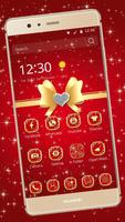 Gold red bow to cool texture phone theme تصوير الشاشة 1