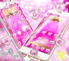 Pink Perfume Bottle Diamond Themes Affiche