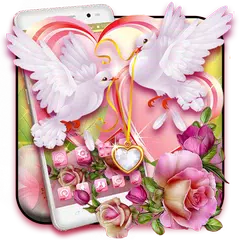 Lovely Rose Pigeon Theme APK Herunterladen