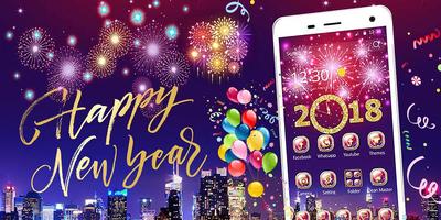 Happy New Year mobile theme الملصق