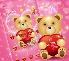Cute Teddy Bear Love Theme Ekran Görüntüsü 3