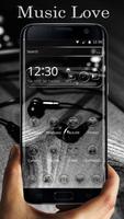 Black music Theme Wallpaper পোস্টার