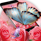 🌺🌺🌺Pink Rose Butterfly Theme icône