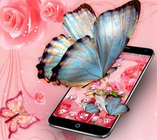 🌺🌺🌺Pink Rose Butterfly Theme Affiche