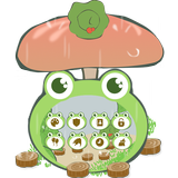 Cute Traveling Frog Theme icono