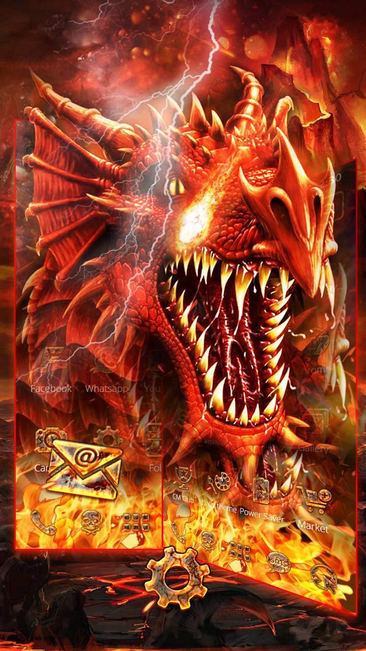 Android 用の 火のドラゴンテーマの壁紙 Fire Dragon Apk をダウンロード