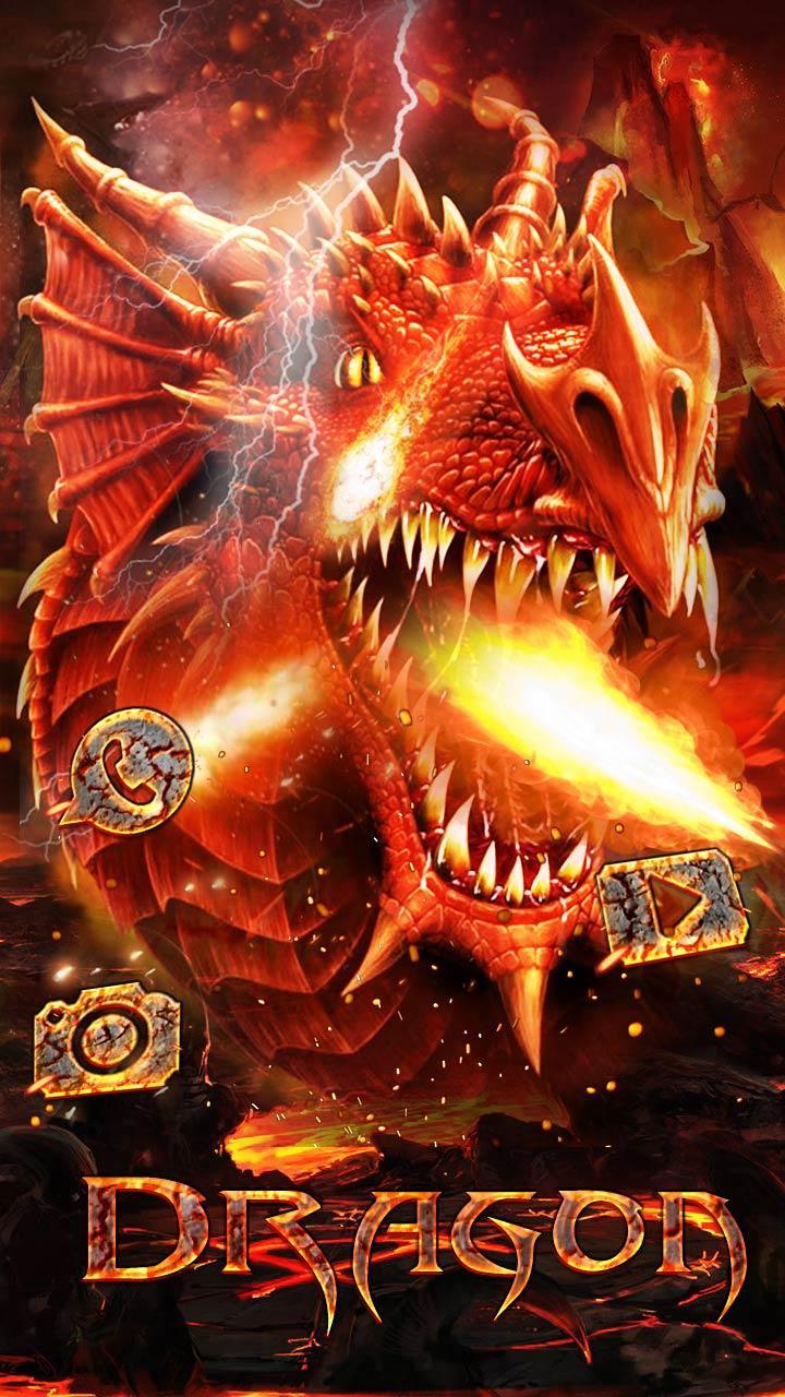 Android 用の 火のドラゴンテーマの壁紙 Fire Dragon Apk をダウンロード