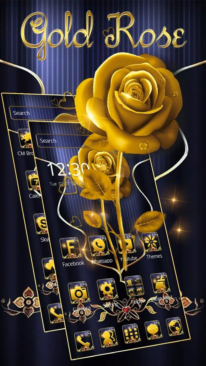Tải xuống APK Vàng Hoa hồng chủ đề hình nền cho Android