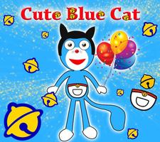 Kawaii Blue Cat Cartoon Theme! captura de pantalla 2