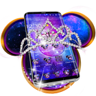 Galaxy Minnie Sparkly Bowknot Theme Zeichen