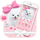 APK Pink Cute Puppy Dog Pet Bowknot Theme