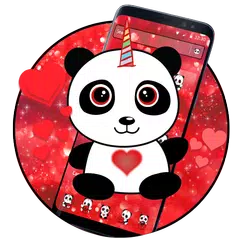Red Glitter unicorn panda theme APK download