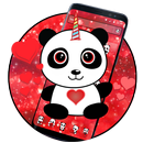 Thème de panda licorne Red Glitter APK