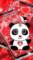 Thème de panda licorne Red Glitter capture d'écran 2