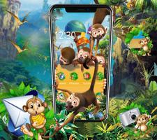 Cute Mischievous Monkeys Theme Poster