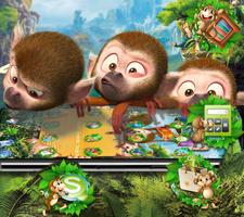 Cute Mischievous Monkeys Theme imagem de tela 1
