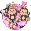 Valentine's Day Theme Couple Monkey Wallpaper