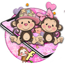 Valentine's Day theme couple monkey wallpaper APK