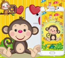 Little Adorable Monkey Theme Affiche