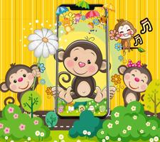 Little Adorable Monkey Theme скриншот 2