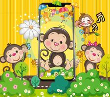 Little Adorable Monkey Theme syot layar 2