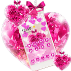Sweet Valentine Glitter Heart Theme icône