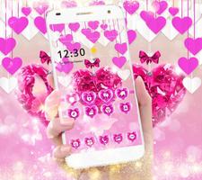 Sweet Valentine Glitter Heart Theme Affiche