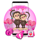 Cute Couple Monkeys Theme Love Wallpaper&DIY Icon APK