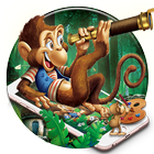 Cute Monkey With Magnifying Glass Theme icône