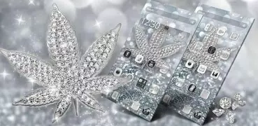 Silber Diamond Glitter Leaf Theme